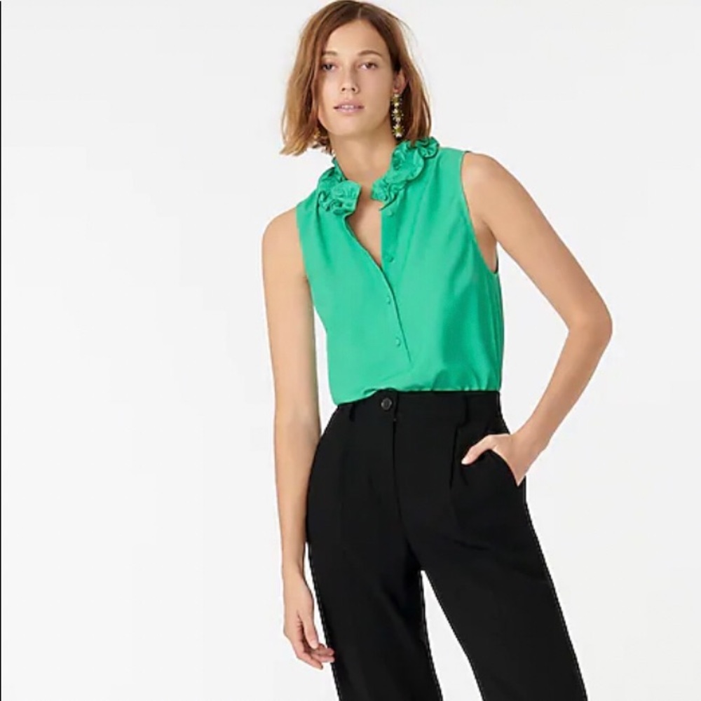 J. Crew NWT Women's Ruffleneck Sleeveless‎ Top